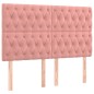 vidaXL Cama box spring colchón y LED terciopelo rosa 180x200 cm