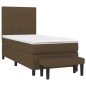vidaXL Cama box spring con colchón tela marrón oscuro 90x200 cm