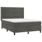 vidaXL Cama box spring colchón y LED terciopelo gris oscuro 140x190 cm vidaXL Cama box spring colchón y LED terciopelo gris oscuro 140x190 cm