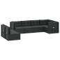 vidaXL Set de muebles de jardín y cojines 7 pzas ratán sintético negro vidaXL Set de muebles de jardín y cojines 7 pzas ratán sintético negro