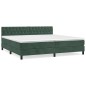 vidaXL Cama box spring con colchón terciopelo verde oscuro 200x200 cm vidaXL Cama box spring con colchón terciopelo verde oscuro 200x200 cm