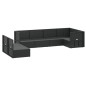 vidaXL Set de muebles de jardín y cojines 7 pzas ratán sintético negro vidaXL Set de muebles de jardín y cojines 7 pzas ratán sintético negro