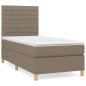 vidaXL Cama box spring con colchón tela gris taupe 80x200 cm