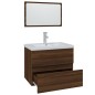 vidaXL Set de muebles de baño madera contrachapada marrón roble