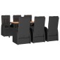 vidaXL Set de comedor de jardín 7 pzas y cojines ratán sintético negro vidaXL Set de comedor de jardín 7 pzas y cojines ratán sintético negro