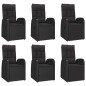 vidaXL Set de comedor de jardín 7 pzas y cojines ratán sintético negro vidaXL Set de comedor de jardín 7 pzas y cojines ratán sintético negro