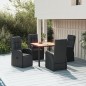 vidaXL Set de muebles jardín 5 pzas con cojines ratán sintético negro vidaXL Set de muebles jardín 5 pzas con cojines ratán sintético negro