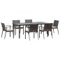 vidaXL Juego comedor jardín 7 piezas y cojines ratán sintético y acero vidaXL Juego comedor jardín 7 piezas y cojines ratán sintético y acero