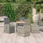 vidaXL Set comedor de jardín 5 piezas con cojines ratán sintético gris vidaXL Set comedor de jardín 5 piezas con cojines ratán sintético gris