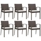 vidaXL Juego comedor jardín 7 piezas y cojines ratán sintético y acero vidaXL Juego comedor jardín 7 piezas y cojines ratán sintético y acero
