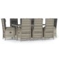 vidaXL Set comedor jardín 9 pzas y cojines ratán sintético gris vidaXL Set comedor jardín 9 pzas y cojines ratán sintético gris