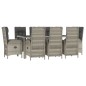 vidaXL Set comedor jardín 9 pzas y cojines ratán sintético gris vidaXL Set comedor jardín 9 pzas y cojines ratán sintético gris