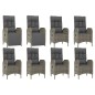 vidaXL Set comedor jardín 9 pzas y cojines ratán sintético gris vidaXL Set comedor jardín 9 pzas y cojines ratán sintético gris