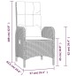 vidaXL Set comedor de jardín 3 piezas con cojines ratán sintético gris