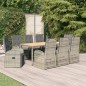 vidaXL Set comedor jardín 9 pzas y cojines ratán sintético gris vidaXL Set comedor jardín 9 pzas y cojines ratán sintético gris