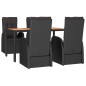 vidaXL Set de muebles jardín 5 pzas con cojines ratán sintético negro