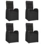 vidaXL Set de muebles jardín 5 pzas con cojines ratán sintético negro