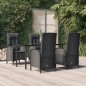 vidaXL Set de muebles jardín 5 pzas con cojines ratán sintético negro vidaXL Set de muebles jardín 5 pzas con cojines ratán sintético negro