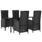 vidaXL Set de muebles jardín 5 pzas con cojines ratán sintético negro vidaXL Set de muebles jardín 5 pzas con cojines ratán sintético negro