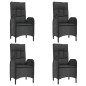 vidaXL Set de muebles jardín 5 pzas con cojines ratán sintético negro vidaXL Set de muebles jardín 5 pzas con cojines ratán sintético negro