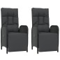 vidaXL Set de muebles jardín 5 pzas con cojines ratán sintético negro vidaXL Set de muebles jardín 5 pzas con cojines ratán sintético negro