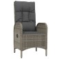 vidaXL Set comedor de jardín 5 piezas con cojines ratán sintético gris