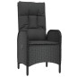 vidaXL Set comedor de jardín 3 pzas con cojines ratán sintético negro vidaXL Set comedor de jardín 3 pzas con cojines ratán sintético negro