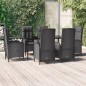 vidaXL Set de comedor de jardín 7 pzas y cojines ratán sintético negro vidaXL Set de comedor de jardín 7 pzas y cojines ratán sintético negro