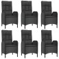vidaXL Set de comedor de jardín 7 pzas y cojines ratán sintético negro vidaXL Set de comedor de jardín 7 pzas y cojines ratán sintético negro