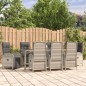 vidaXL Set comedor jardín 9 pzas y cojines ratán sintético gris vidaXL Set comedor jardín 9 pzas y cojines ratán sintético gris