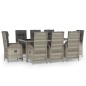vidaXL Set comedor jardín 9 pzas y cojines ratán sintético gris vidaXL Set comedor jardín 9 pzas y cojines ratán sintético gris