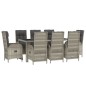 vidaXL Set comedor jardín 9 pzas y cojines ratán sintético gris vidaXL Set comedor jardín 9 pzas y cojines ratán sintético gris