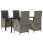 vidaXL Set comedor jardín 5 pzas y cojines ratán sintético negro gris vidaXL Set comedor jardín 5 pzas y cojines ratán sintético negro gris