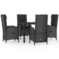 vidaXL Set de muebles jardín 5 pzas con cojines ratán sintético negro vidaXL Set de muebles jardín 5 pzas con cojines ratán sintético negro