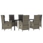 vidaXL Set comedor jardín 7 pzas y cojines ratán sintético negro gris vidaXL Set comedor jardín 7 pzas y cojines ratán sintético negro gris