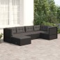 vidaXL Set muebles de jardín 6 piezas y cojines ratán sintético negro vidaXL Set muebles de jardín 6 piezas y cojines ratán sintético negro