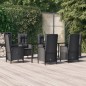 vidaXL Set de comedor de jardín 7 pzas y cojines ratán sintético negro
