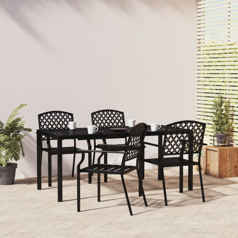 vidaXL Juego de comedor de jardín 5 piezas acero gris antracita