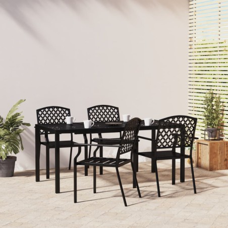 vidaXL Juego de comedor de jardín 5 piezas acero gris antracita