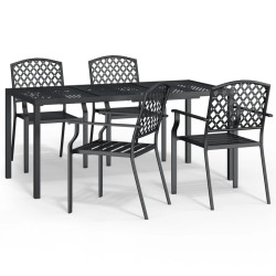 vidaXL Juego de comedor de jardín 5 piezas acero gris antracita