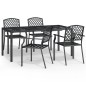 vidaXL Juego de comedor de jardín 5 piezas acero gris antracita
