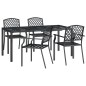 vidaXL Juego de comedor de jardín 5 piezas acero gris antracita