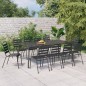 vidaXL Juego de comedor de jardín 11 piezas acero gris antracita vidaXL Juego de comedor de jardín 11 piezas acero gris antracita