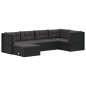 vidaXL Set muebles de jardín 6 piezas y cojines ratán sintético negro vidaXL Set muebles de jardín 6 piezas y cojines ratán sintético negro