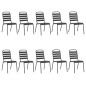 vidaXL Juego de comedor de jardín 11 piezas acero gris antracita vidaXL Juego de comedor de jardín 11 piezas acero gris antracita