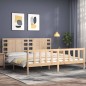 vidaXL Estructura de cama de matrimonio con cabecero madera maciza vidaXL Estructura de cama de matrimonio con cabecero madera maciza