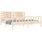 vidaXL Estructura de cama de matrimonio con cabecero madera maciza vidaXL Estructura de cama de matrimonio con cabecero madera maciza
