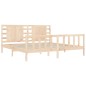 vidaXL Estructura de cama de matrimonio con cabecero madera maciza vidaXL Estructura de cama de matrimonio con cabecero madera maciza