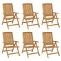vidaXL Sillas de jardín reclinables y cojines 6 uds madera maciza teca vidaXL Sillas de jardín reclinables y cojines 6 uds madera maciza teca
