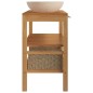 vidaXL Mueble tocador madera maciza teca con lavabos de mármol crema vidaXL Mueble tocador madera maciza teca con lavabos de mármol crema